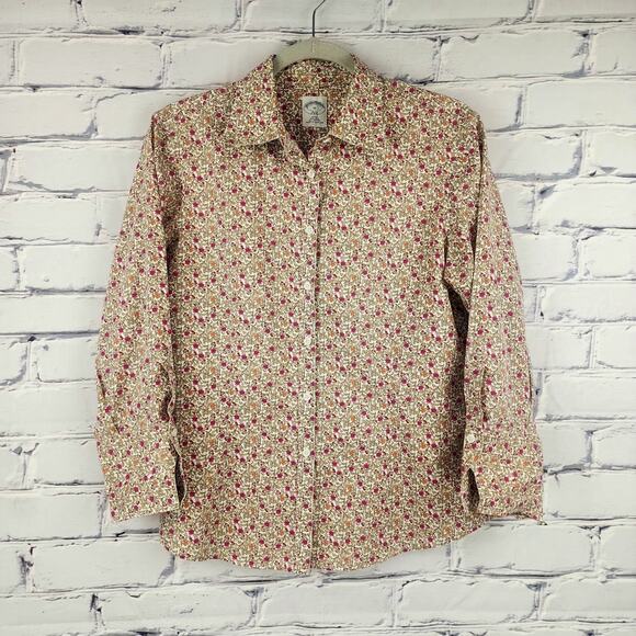 Brooks Brothers Top Womens 10 Peasant Farmcore Cottagecore Floral Renaissance - Picture 1 of 10